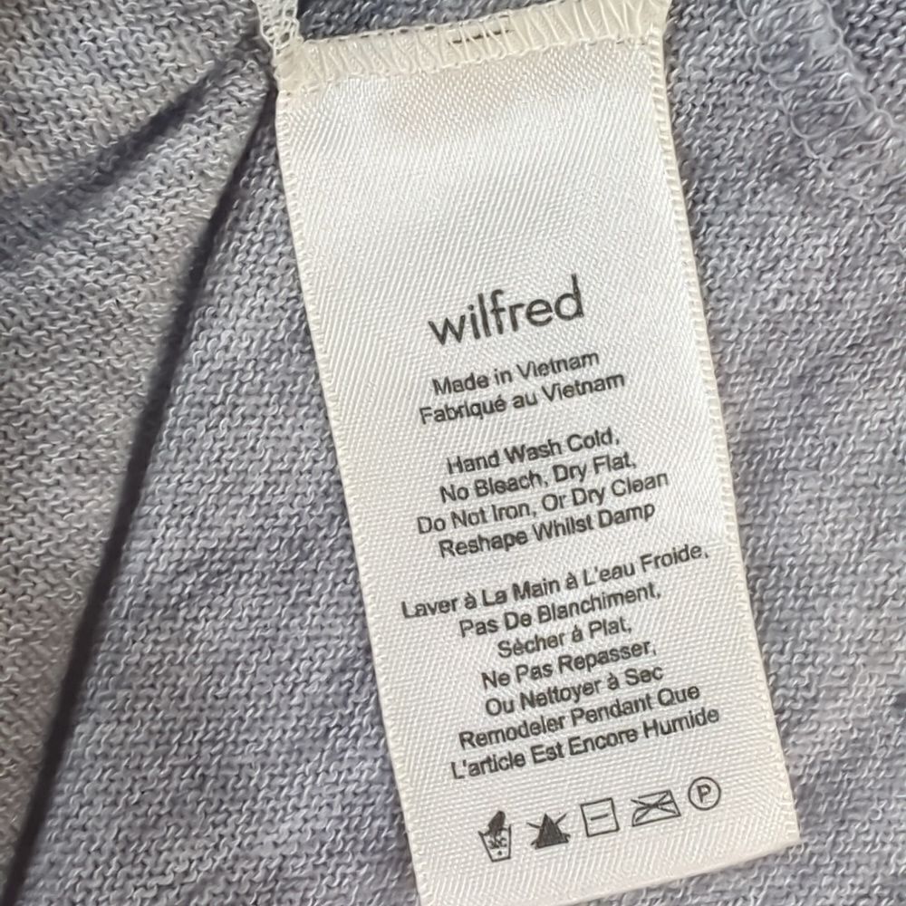 Aritzia Wilfred Womens Sweater XS Gray Berri Crew Neck Heathered Lightweight - Picture 7 of 10